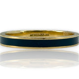 Imperial Gold Co Solid 14kt Yellow Gold and Blue Enamel Stackable 3mm Band Ring Size 10 Made In Mexico
