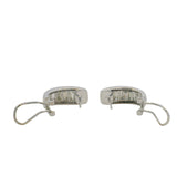 Solid 18kt White Gold and 1.62ctw Baguette Natural Diamond Huggie Omega Back Earrings