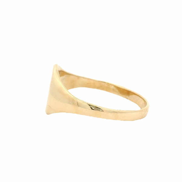 Solid 14kt Yellow Gold Classic Blank 11mm Wide Engravable Signet Ring Size 10
