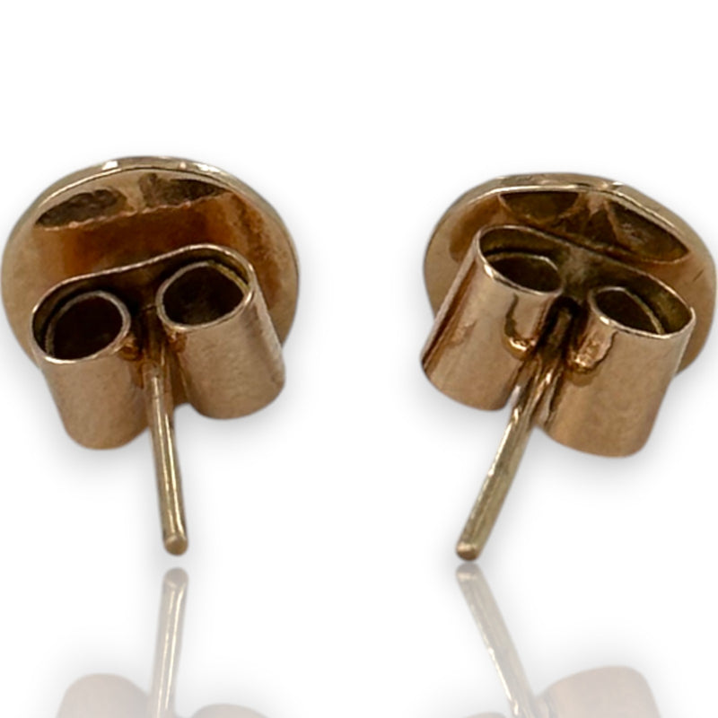 Solid 10kt Rose Gold Flat 8.8mm Disc Studs