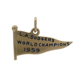 Vintage 1959 Solid 14kt LA Dodgers World Championship Pennant Flag Charm