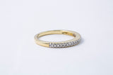 Diamond Line 2mm Anniversary Band 14K 585 Yellow Gold Ring Size 7 1/4