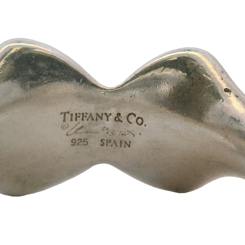 Vintage Tiffany & Co Elsa Peretti Rare 925 Sterling Silver Curved Bow Tie Ring