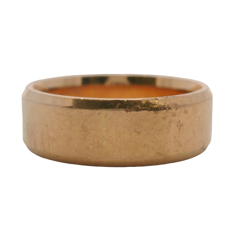 Solid 14kt Rose Gold Beveled Edge 6mm Stackable Wedding Band Ring Size 5.5