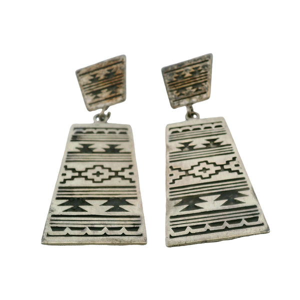 Masha Southwestern Jewelry Patterned Trapezoid Drop/Dangle 2.2" Earrings