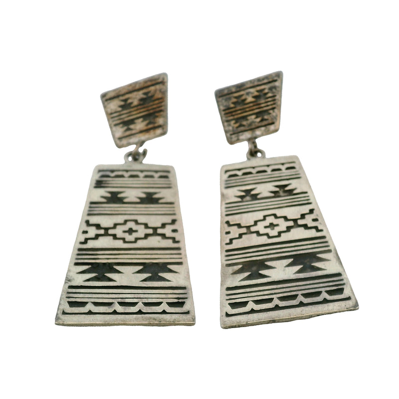 Masha Southwestern Jewelry Patterned Trapezoid Drop/Dangle 2.2" Earrings