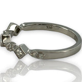 18kt White Gold Bezel Set Princess Cut and Alternating Round Brilliant Diamond Band Size 6.75