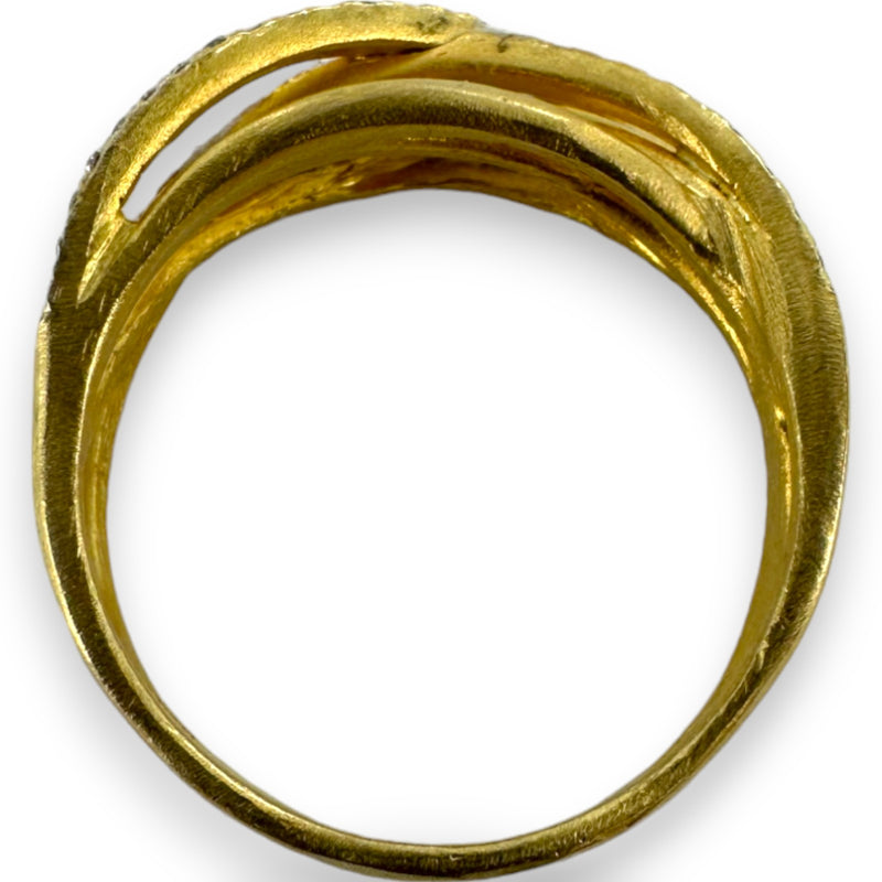 I. REISS Solid 14kt Yellow Gold Gallery Matte-Finish Arch Tube Ring Size 7.5