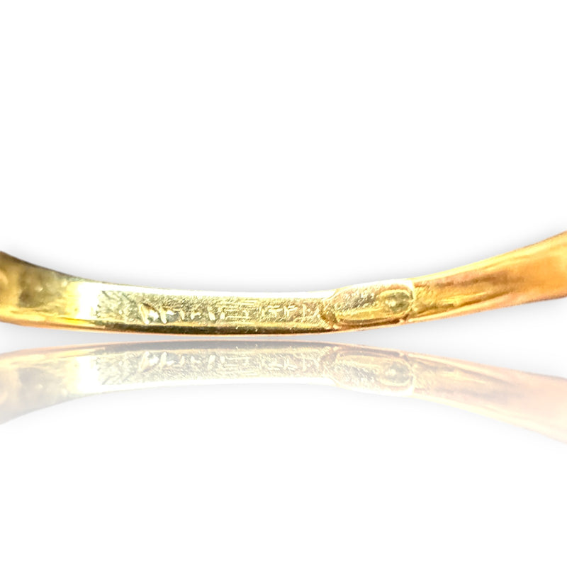 Vintage 1950-70s Victorian Revival 14kt Yellow and White Gold Diamond Navette Ring Size 6.25