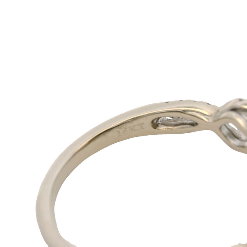 Vera Wang Love Oval 0.50ct Diamond Solitaire Ring with Diamond Halo and Twisted Band Size 8