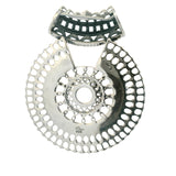 Arya Solid 925 Sterling Silver Filigree Large 2.2" Openwork Circle Pendant Charm