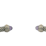 David Yurman 925 Sterling 750 Yellow Gold Amethyst Classic Cable 4mm 7.75" Cuff Bracelet