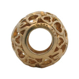 Pandora Rare Retired 14kt Yellow Gold Glowing With Love Hearts Bead Spacer Charm