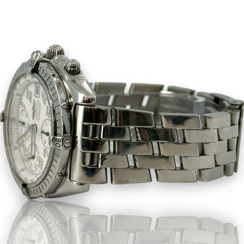 Breitling Chronomat Blackbird A13350 40mm White Dial Watch