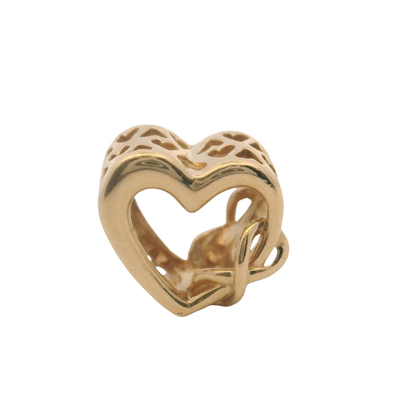 Pandora Rare Solid 14kt Yellow Gold and CZ All Wrapped Up Gift Present Slider Bead Charm