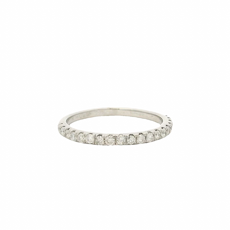 Harriet Kelsall Solid 14kt White Gold and 0.38ctw Diamond Half-Eternity Wedding Stackable Band Ring Size 6.5
