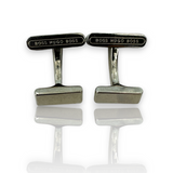Hugo Boss Rectangular Stainless Steel Cufflinks Black Color Italy