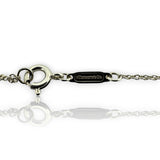 Tiffany and CO Signed Solid 925 Sterling Silver Classic "Please Return To" Enamel-Back Pendant with Adjustable 16"-18"