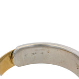 Baraka Italian Solid 18kt Yellow and White Gold Men's Solitaire 0.15ctw Diamond Industrial Band Ring Size 13.5