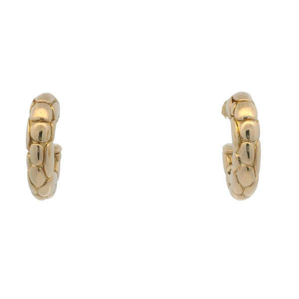 Retired John Hardy Solid 18kt Yellow Gold Kali Pebble Nugget Hoop Earrings