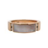 Kabana Solid 14kt Rose Gold Mother of Pearl and Diamond 5.8mm Band Ring Size 6.5