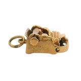 Vintage Solid 14kt Yellow Gold Typewriter Movable Dangle Charm