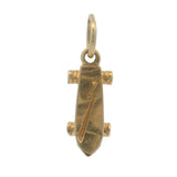 Solid 14kt Yellow Gold Skateboard 3D Dangle Charm