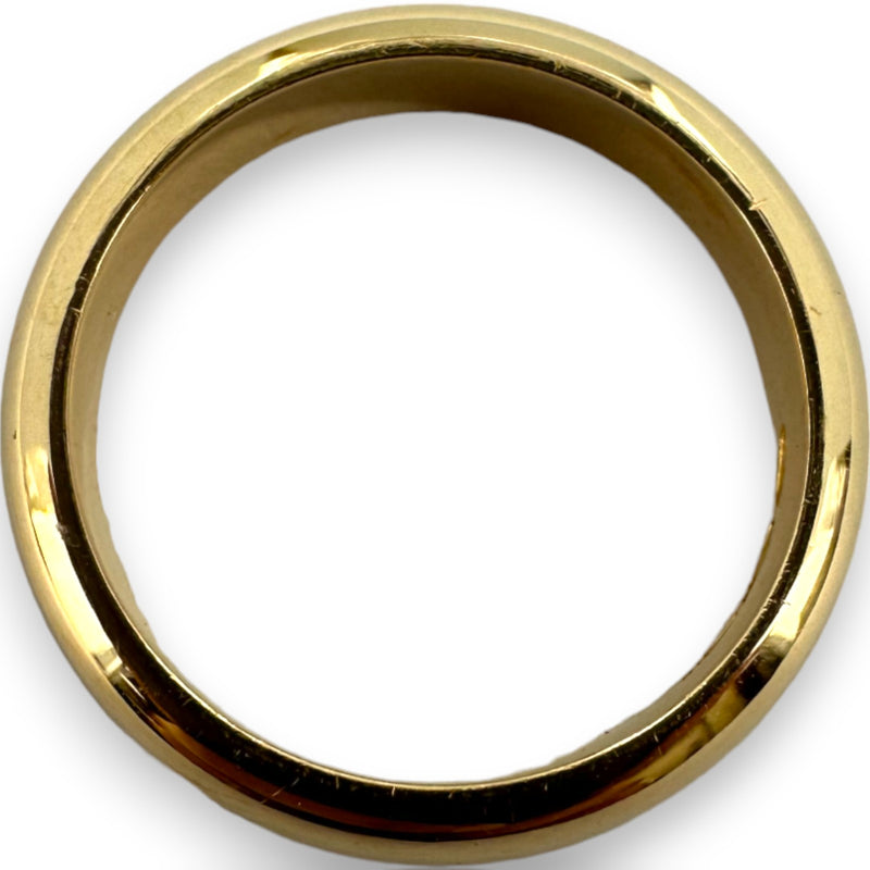 UnoAerre Solid Heavy 6.9g 18kt Yellow Gold 750 Wedding Stackable Band 4.6mm Width Size 6.5 Ring