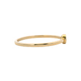 Solid 14kt Yellow Gold Bezel Set Dainty 0.10ct Diamond Solitaire Ring Size 4.25