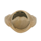Vintage Larter & Sons 1949 Mid-Century Solid 14kt Yellow Gold 13mm Wide Blank Signet Ring Size 7