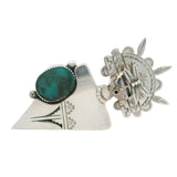 Nelson Morgan 925 Sterling Silver Navajo Turquoise Warrior Large Brooch Pendant