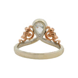Enchanted Disney 14k White Rose Gold Pear .80ctw Diamond Crown Tiara Ring Size 7