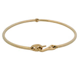 MAOR Solid 18kt Yellow Gold Circinus Hook Bangle Bracelet Size 7.5 M