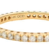 QCD Quality Color Design14kt Solid Yellow Gold and Diamond Eternity Stackable Wedding Band Size 7 Ring