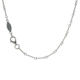 Rare Retired Gabriel & Co Solid 14kt White Gold and Diamond Fleur De Lis Pendant 16" Necklace