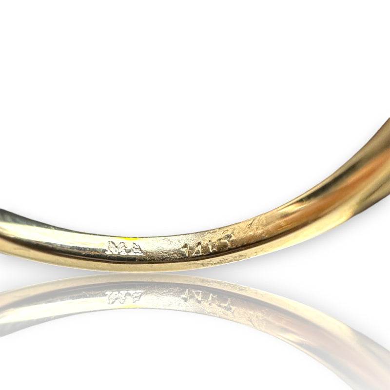 14kt Solid Yellow Gold Ring With Hexagon-Cut Montana Sapphire and Diamond Accents Size 6