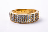 Cubic Zirconia Cluster 7mm Band 14K 585 Yellow Gold CZ Ring Size 10 1/2