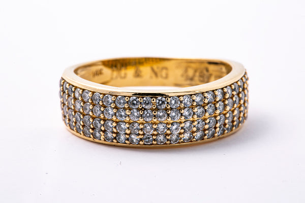 Cubic Zirconia Cluster 7mm Band 14K 585 Yellow Gold CZ Ring Size 10 1/2