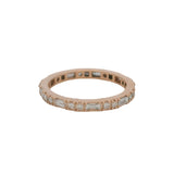 Solid 14kt Rose Gold and Multi-Cut Diamond Eternity Band Ring Size 7