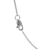 Solid 14kt White Gold 16" Chain Necklace with 0.84ctw Lab Diamond Cluster Pendant