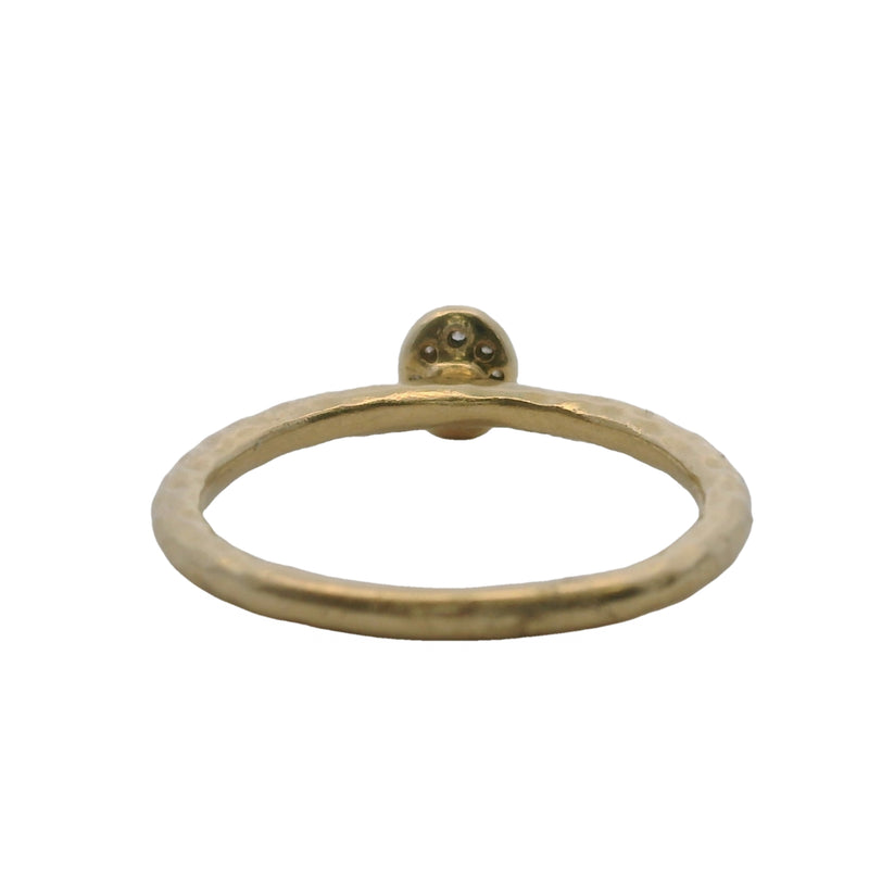 Retired Gabriel & Co Solid 14kt Yellow Gold Hammered Diamond Small Cluster Ring Size 6.5