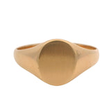 Vintage Solid 14kt Yellow Gold Small Oval Blank Signet Ring Size 9