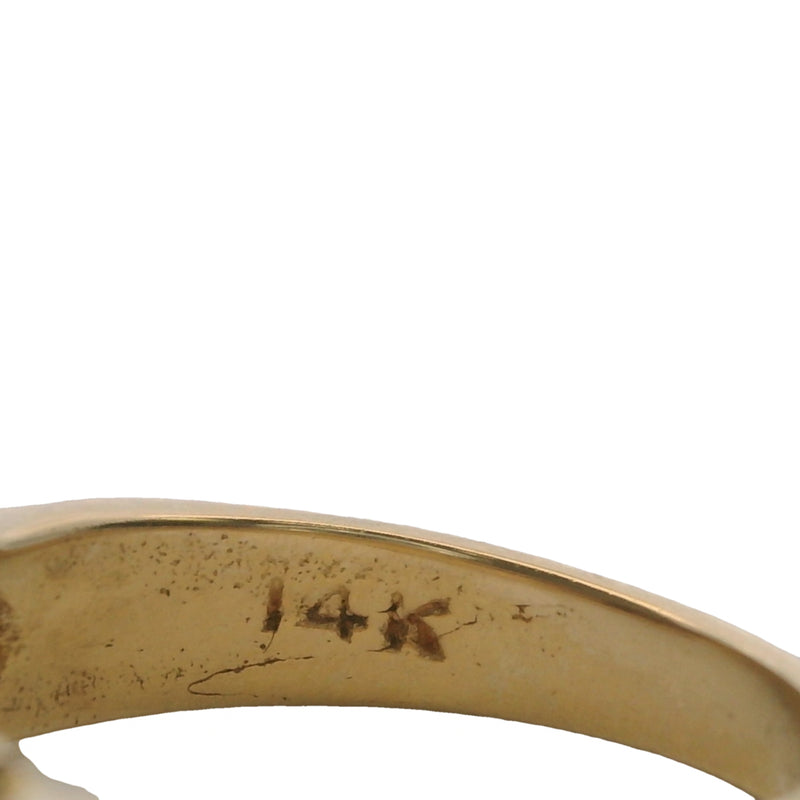 Vintage 1930-50s 14kt Yellow Gold Diamond Solitaire Milgrain Pinky or Child Ring Size 2.5
