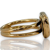 Roberto Coin Signed with Ruby Solid 18kt Rose Gold Black Jade Collection Double Band Statement Ring Size 6.5