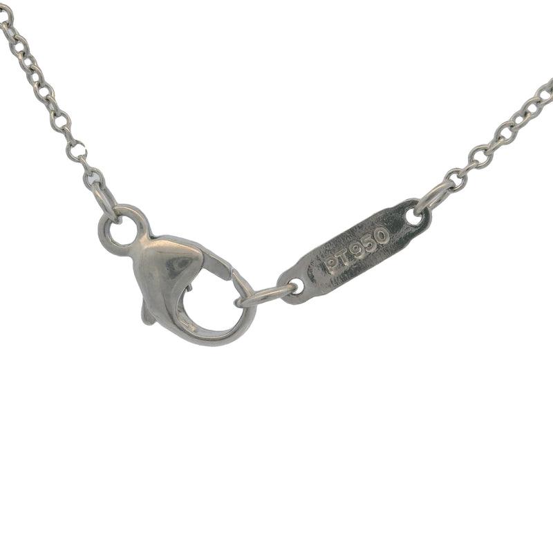 Tiffany & Co Solid 950 Platinum 3 Diamond 0.30ctw Sentimental Heart 16" Necklace