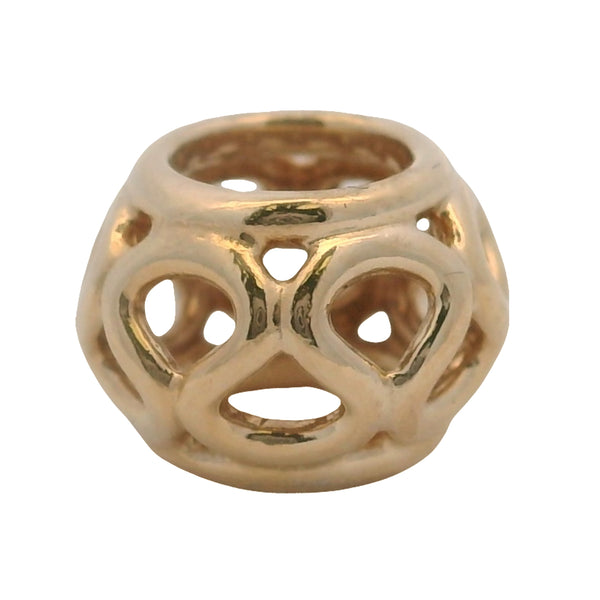 Charm espaciador calado entrelazado de oro amarillo macizo de 14 kt retirado de Pandora