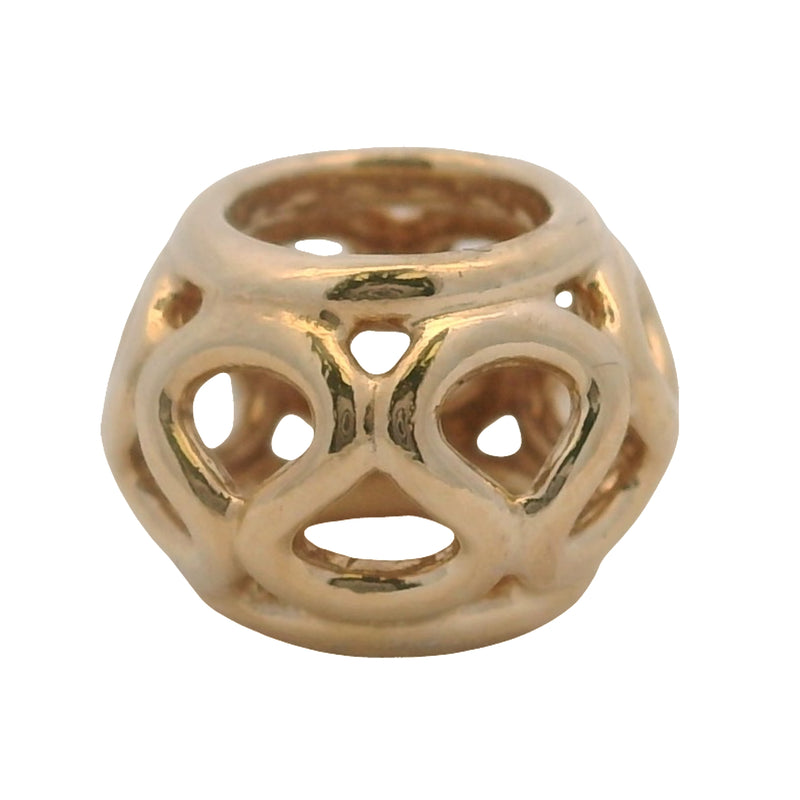 Charm espaciador calado entrelazado de oro amarillo macizo de 14 kt retirado de Pandora