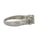 Vintage 1980-90s Platinum and 2.04ctw Princess Cut Diamond 3-Stone Engagement Ring Size 7 (GS certified)