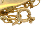 Elaine Chong Solid 18kt Yellow Gold and Aventurine Quartz Large Moving Evil Eye Pendant 19.5" Necklace