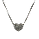 Blue Nile 14kt White Gold Mini Diamond Heart Station Pendant 16" Necklace